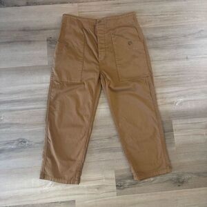 Current Elliot Women's Size 30 High Rise Cropped Chino Pants Tan Neutral Casual